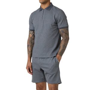 ชุดเสื้อโปโลและกางเกงขาสั้นฤดูร้อนขายส่ง ผ้าฝ้ายระบายอากาศ เสื้อยืดผู้ชาย ชุดวอร์ม 2 ชิ้น เสื้อยืด กางเกงขาสั้น ชุดคู่ - Product Image 1