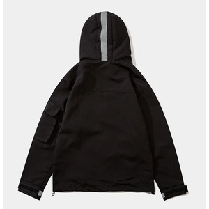 Chaqueta Bomber Unisex Techwear, Táctica, Multibolsillos, Estilo Cargo, Impermeable, Cortavientos, Urbana, con Capucha, Protección UV, Poliéster/Nailon - Product Image 2