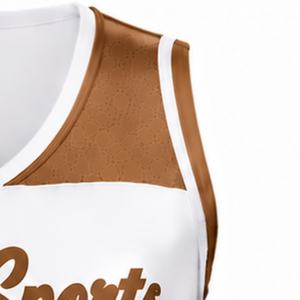Maillot de cheerleading marron sublimé sans manches – Tenue de sport athlétique pour l'entraînement et la compétition - Product Image 3