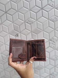 New Genuine Leather Premium <b>RFID</b> <b>Blocking</b> Large Capacity Full Grain Slim Purse Card <b>Wallet</b> Short <b>Wallet</b> Handmade Brown Daily Use - Product Image 4