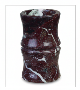 Vase à fleurs en onyx rouge foncé, fait main, en marbre naturel, décoration minérale polie, accent d'art pour la maison, cadeau de luxe - Product Image 1