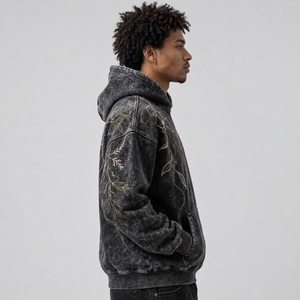 Sweats à capuche pour hommes personnalisés, effet délavé, motifs uniques, coutures durables et designs confortables pour les marques de mode - Product Image 5