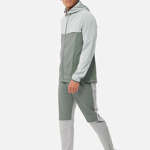 DAIZEN STAR Men's Blue Hooded Tracksuit Set Full Sleeve Zipper Closure Sporty Style Windproof Lightweight Summer Polyester Solid - Product Image 3