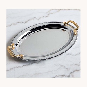 Luxury Metal Food Serving Tray Premium Customized New Arrival Snack Dessert Tea Coffee Display Tray Gift Collection - Product Image 6