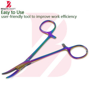 Pinzas Hemostáticas Largas 5 con Punta Curva Totalmente Dentada, Fabricadas en Acero Inoxidable, Color Titanio Multicolor, Pinzas de Bloqueo Kelly - Product Image 4