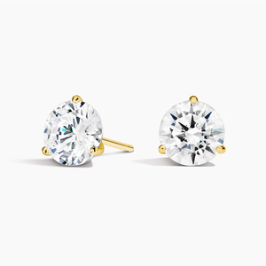 Pendientes de Diamantes Solitarios Clásicos de Tres Puntas - Product Image 2