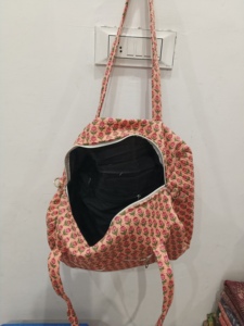 Handmade Manufacturer Quilted Patchwork Duffle Tote Shoulder Blue <b>Bag</b> Cotton Eco Friendly Travel Yoga Shopping <b>Beach</b> Boho <b>Large</b> - Product Image 3