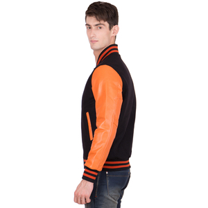 Latest Casual Woolen Varsity <b>Jacket</b> OEM Outdoor Winter Patch Embroidered Front Waterproof Breathable Windproof Mandarin - Product Image 2