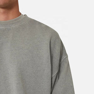 Sweat-shirt personnalisé pour homme de haute qualité 100% coton, coupe ample, col rond en molleton français avec logo brodé, motif imprimé estival - Product Image 5