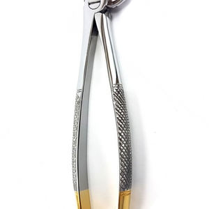 Pinzas de extracción dental superior anterior TC con punta de carburo de tungsteno y mango dorado, alicates quirúrgicos para dientes, OEM personalizado por Grip Surgical - Product Image 5