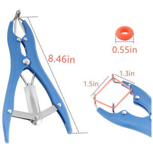 Kit de castración de ganado sin sangre, elastrador de animales de alta resistencia, alicates expansores de balón, para banda de elastración y amputación de cola, reutilizable - Product Image 3