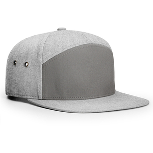 Beige Mesh Snapback <b>Cap</b> <b>Men's</b> Casual Solid Color <b>Flat</b> Brim Hat Woven Fabric Design - Product Image 3