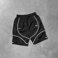 Short de sport en nylon coupe-vent de haute qualité pour hommes, avec doublure en maille ample, design personnalisé avec bande réfléchissante brodée
