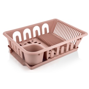 Modern PP <b>Plastic</b> Dish Draining Basket Tray Kitchen Countertop Dish <b>Rack</b> Single Tier Plate Organizer for Bowls Cups Utensils - Product Image 2