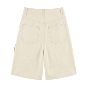 Pantalones Cortos de Mezclilla Unisex Estilo Urbano al por Mayor, Silueta Holgada de Verano, Acabado Lavado, Cintura Media, Vintage, Dobladillo sin Rematar, Diseño con Bolsillos Grandes - Product Image 2