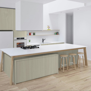 Ensemble complet d'armoires de cuisine modernes personnalisées JY Project, armoires de cuisine RTA en gros, armoires en MDF et contreplaqué de style européen - Product Image 6