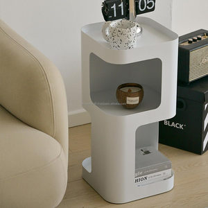 ชั้นวางบนโต๊ะข้างเตียงทำจากโลหะสีขาว3ชั้นสไตล์โมเดิร์นประหยัดพื้นที่สำหรับห้องนอนห้องนั่งเล่น - Product Image 3