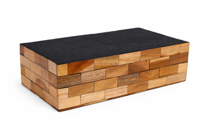 Caja de pañuelos de madera con diseño de mosaico moderno – Portapañuelos decorativo de madera laminada hecho a mano - Product Image 3