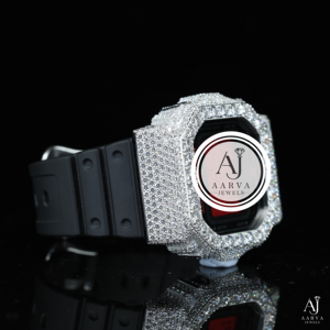 AARVA JEWELS นาฬิกาเพชรสแตนเลสสตีลสุดหรู ตัวเรือนทรงสี่เหลี่ยม 42 มม. จอแสดงผลดิจิตอล กันน้ำ สำหรับทุกเพศ - Product Image 3