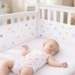 Protector de Cuna Ajustable, 100% Algodón Orgánico, Personalizable, Transpirable, Seguro y Suave para Bebés - Product Image 1