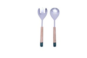 Trending Style <b>Salad</b> Servers Set With Wooden Handles And Blue Dipped Ends Stainless Steel <b>Salad</b> <b>Tools</b> For Serving <b>Tools</b> - Product Image 4