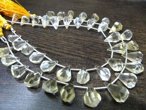 Cuentas de citrino natural facetadas en forma de lágrima de 6x10mm a 9x15mm, vendidas por hebra de 8 pulgadas. - Product Image 3