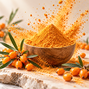 Polvo de Espino Amarillo, Polvo de Fruta Pura con Textura Suave, Apto para Fabricantes de Alimentos, Empresas de Bebidas y Compradores al por Mayor - Product Image 1