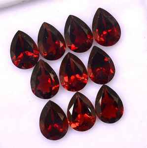 Granate Rojo Natural en Forma de Pera, Corte Facetado, Calibrado, Piedra Preciosa Suelta Certificada, Sin Tratar, Lote Listo para Engastar en Joyería - Product Image 6