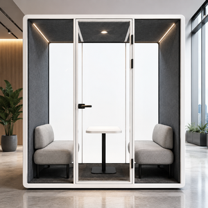 Cabina de Reuniones Acústica Ecológica Premium para 2 Personas con Marco de Aluminio Moderno e Iluminación LED para Oficinas, Edificios, Hogares y Apartamentos - Product Image 5