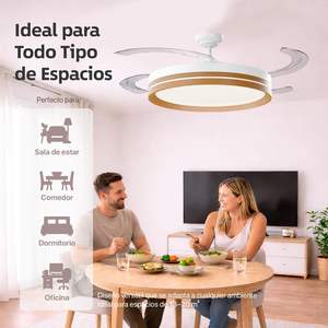 Ventilador de Techo LED de 50 cm con Control Remoto y Aplicación, Motor DC, 66 W 8280 LM, Temporizador, 6 Velocidades, 4 Aspas Retráctiles, 3 - Product Image 6