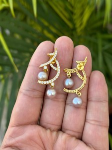 Natural Freshwater Pearl Luxury Necklace Earrings Set 925 Sterling <b>Silver</b> 14K Solid Gold Engagement Gift Fine Jewelry OEM ODM - Product Image 4