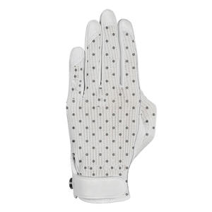 Gant de golf pour femme en cuir Cabretta, paume blanche à pois, dos en maille respirant, léger, extensible, adhérence douce, main gauche - Product Image 1