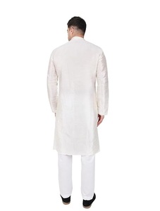 <b>Men</b> Kurta <b>Pajama</b> Set White Traditional Ethnic Wear Casual Outfit Ankle Length Regular Fit India Pakistan Style - Product Image 2