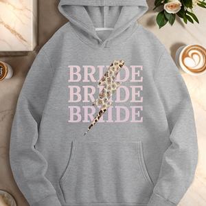 BRIDE design with <b>leopard</b> <b>print</b> women's casual <b>hoodies</b> - Product Image 4