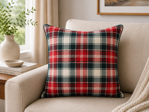 <b>100</b>% <b>Polyester</b> <b>Yarn</b> Dyed Plaid Cushion Cover | Premium Tartan Decorative Throw Pillow Cover for Sofa, Bed & Home Decor - Product Image 4