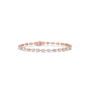 Lab Grown Diamond Bracelet 4.00Ct Pear Cut 14KT/10KT <b>Gold</b> Lightweight Daily Wear for Wedding Engagement - Product Image 3