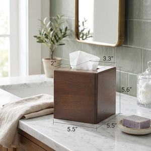 Multipurpose Wooden Tissue Box Holder for Bathroom and Office - Product Image 4