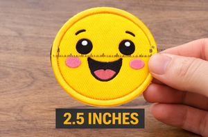 SmileyBud cartoon face embroidered <b>patches</b>, 10 colors, 2.5-inch iron-<b>on</b>/<b>sew</b>-<b>on</b> for clothes, bags & DIY crafts. - Product Image 3