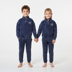Conjunto Deportivo Unisex de Alta Calidad para Niños, Pantalones Jogger de Algodón con Lavado Ácido de Color Sólido, Venta al Por Mayor, Logotipo Personalizado, Dos Piezas - Product Image 4