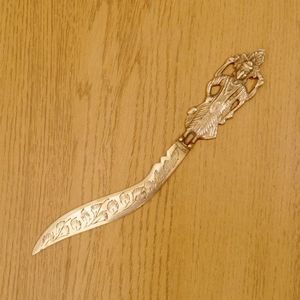 Couteau à beurre vintage en laiton, outil de cuisine multifonctionnel pour beurre, fromage, confiture, pain, fait main, bord lisse, design élégant - Product Image 1