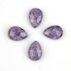 Cabochons en Lépidolite Violette Naturelle de Qualité Supérieure, Calibrés, 10x14mm, Forme Poire, Dos Plat, Pierres Précieuses Libres pour la Fabrication de Bijoux (Vente en Gros) - Product Image 6
