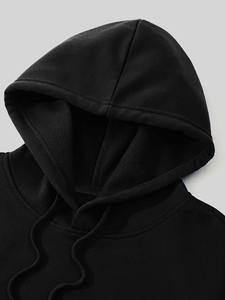<b>Mens</b> Solid <b>Navy</b> Blue Heavyweight <b>Fleece</b> Pullover Hoodie Long Sleeve Kangaroo Pocket Sweatshirt OEM ODM Wholesale Apparel - Product Image 5