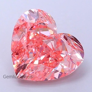 Diamante suelto de laboratorio con certificación IGI, color rosa intenso, 4 quilates, forma de corazón, claridad VVS, para joyería. - Product Image 1