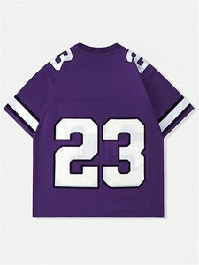 Maillot de football vintage américain sur mesure pour homme, style français, en maille tricotée oversize, col en V, coupe courte et carrée - Product Image 6