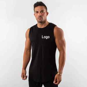 Camiseta sin mangas transpirable de tela no tejida para gimnasio, para hombre, lisa, acanalada, de elastano/algodón, para entrenamiento muscular, precio bajo de fábrica - Product Image 3