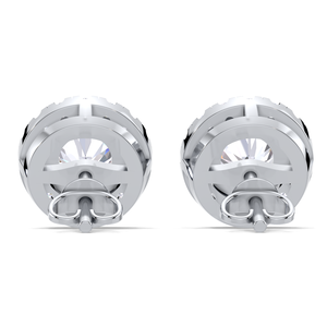 IGI Certified Lab Grown Diamond Double Halo <b>Stud</b> <b>Earrings</b> 14K <b>Gold</b> Round Diamond Cluster Halo <b>Studs</b> - Product Image 3