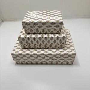 Boîtes rigides en papier imprimé à la main avec pelliculage brillant pour emballages cadeaux écologiques, rangement de bijoux, artisanat et décoration - Product Image 3