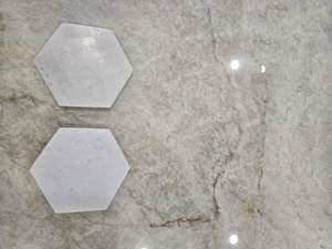 Premium Natural <b>Marble</b> <b>Coaster</b> Set With Green Grey and White Stone Elegant Design For Home Decor and Drink Use - Product Image 4
