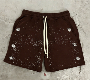 Trendy Custom Distressed Embroidery Rhinestone Sweat <b>Shorts</b> New Straight Sweat Pant <b>For</b> Unisex Street Wear & Casual Wear - Product Image 4
