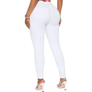 2025 pantalones vaqueros ajustados rasgados de cintura alta para mujer Y2K pantalones vaqueros de tobillo destruidos Slim Fit elástico desgastado estilo recto - Product Image 4